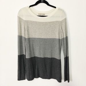 Grey striped merino wool sweater banana republic